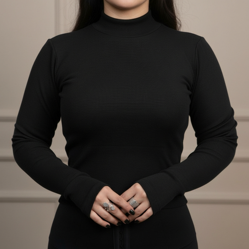 بلوز کبریتی یقه اسکی فینگر دار