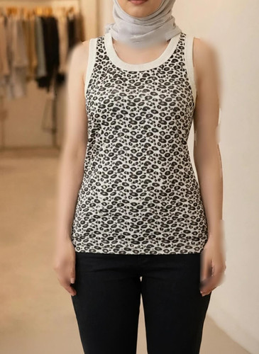 تاپ پلنگی زنانه تاپ قواره دار پلنگی