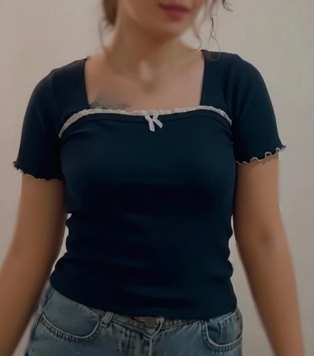 تیشرت کبریتی یقه خشتی زنانه