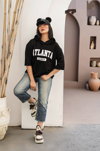 تیشرت کلاه دار زنانه دورس