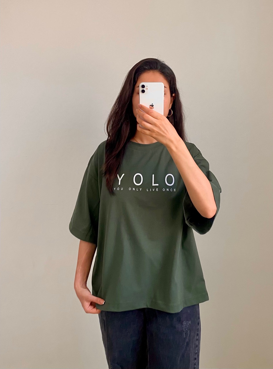 تیشرت باکسی زنانه yolo