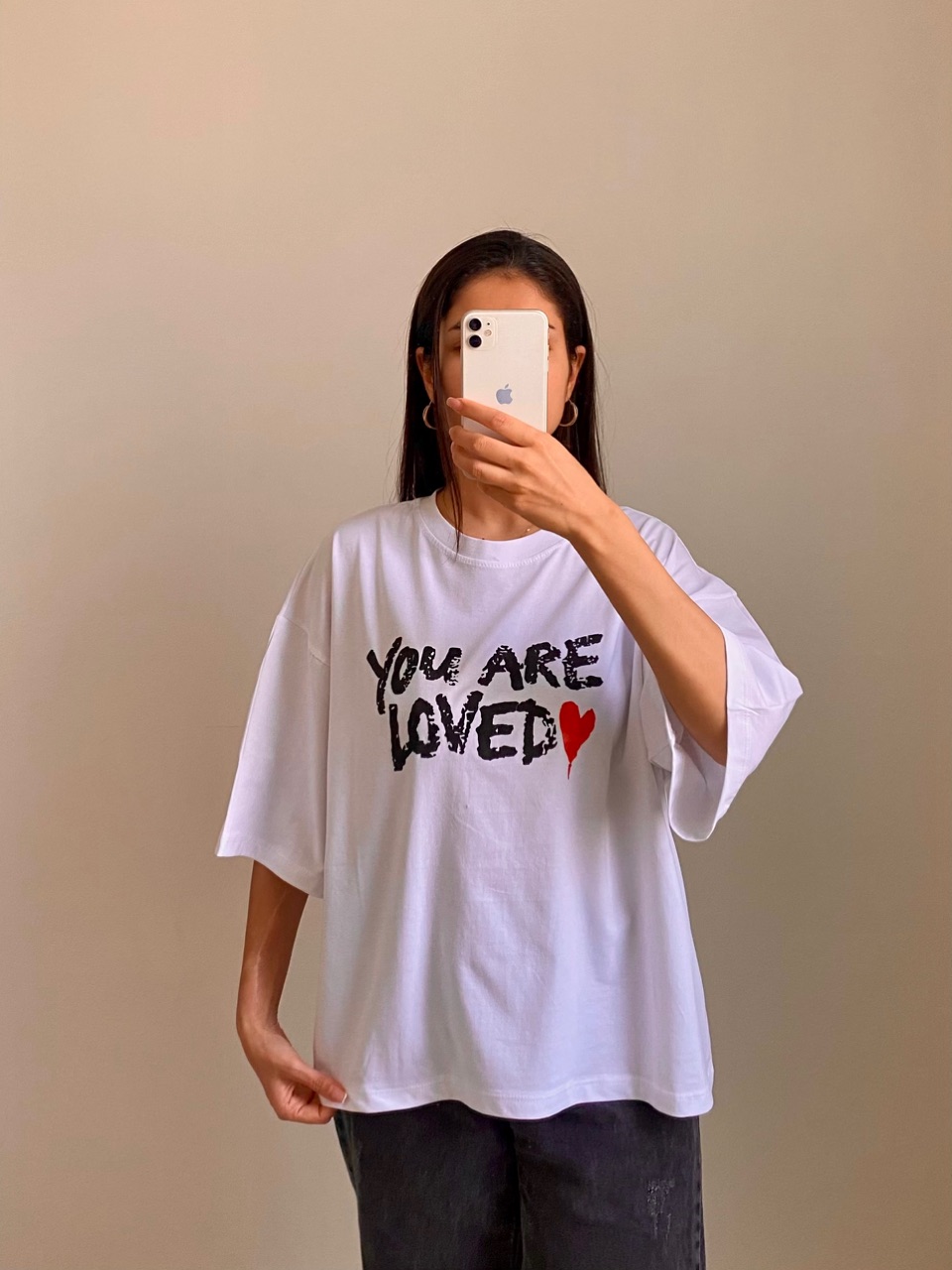 تیشرت باکسی زنانه love