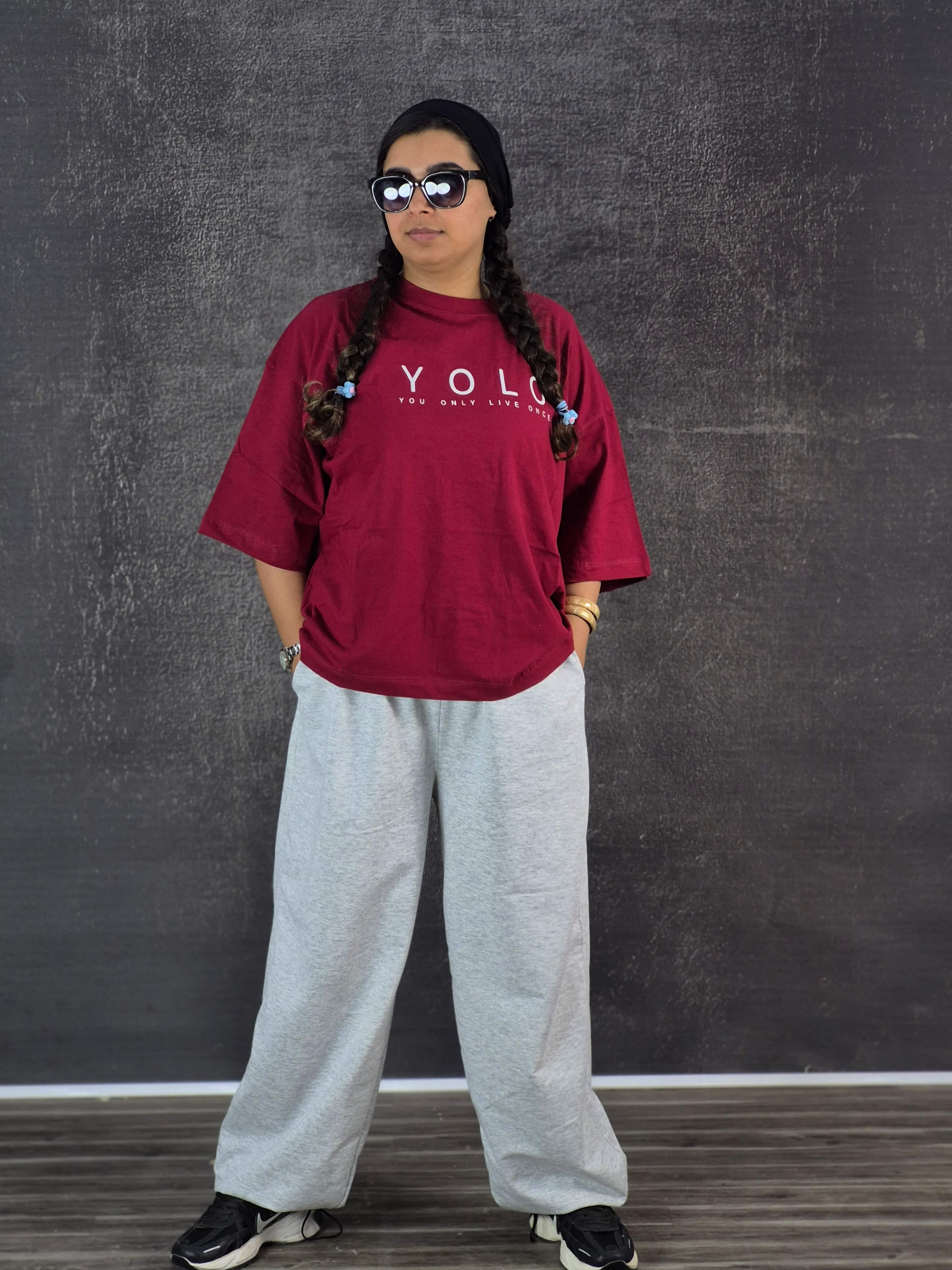 تیشرت باکسی زنانه YOLO