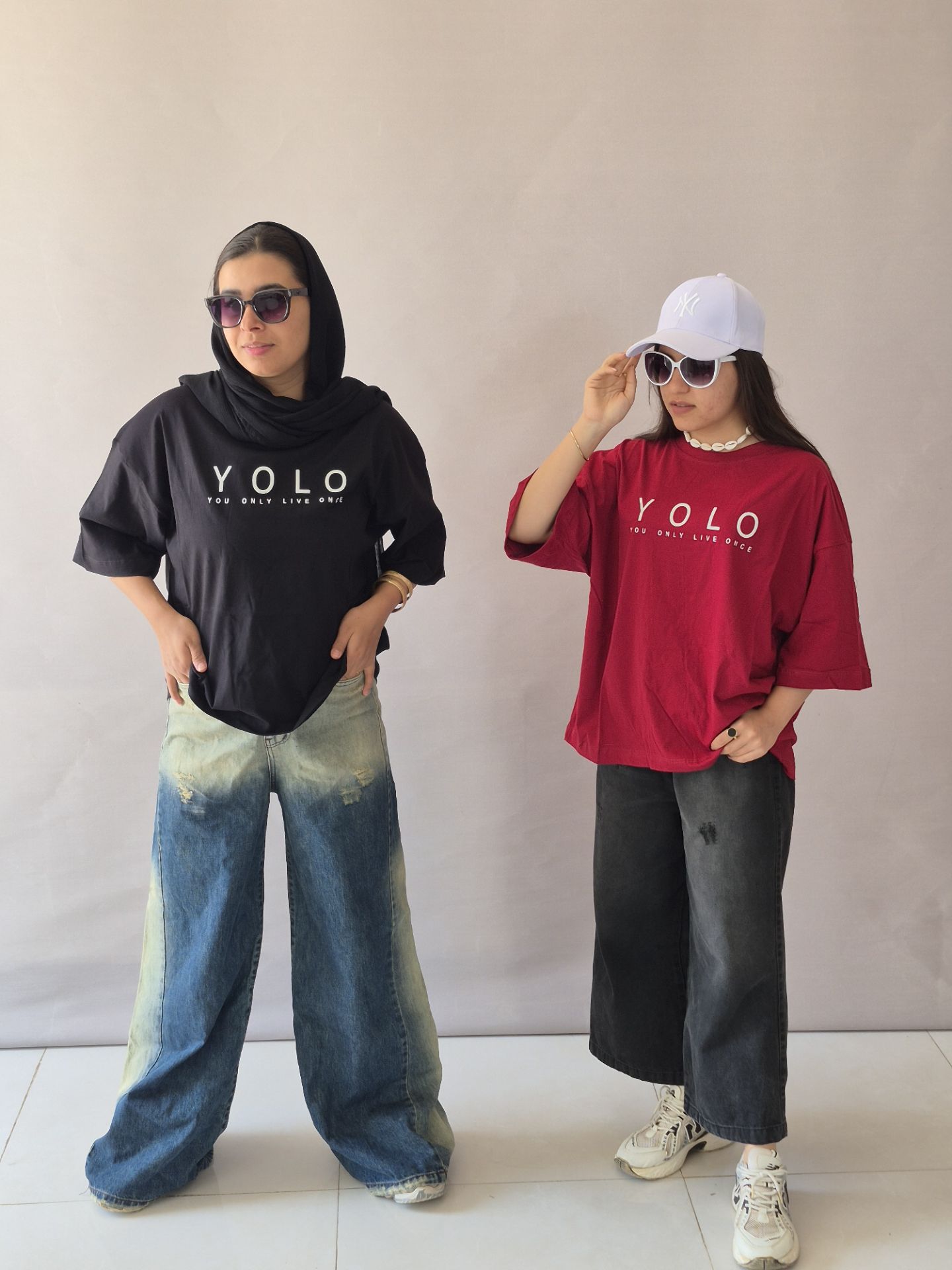 تیشرت باکسی زنانه yolo
