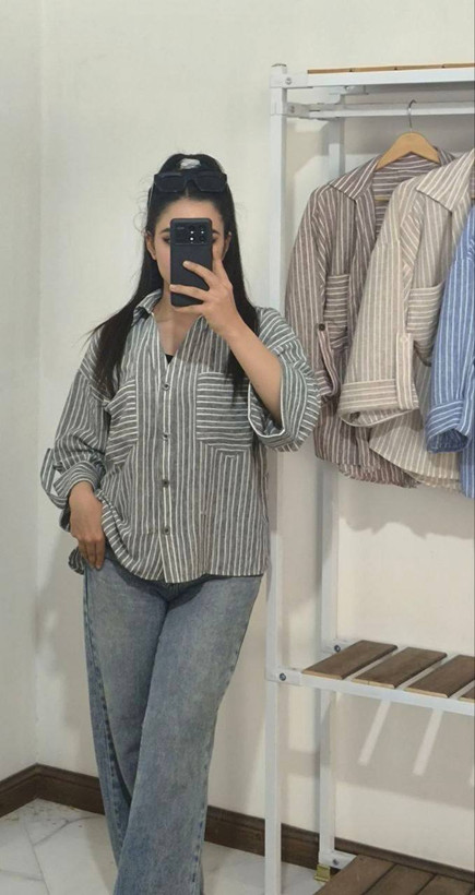 شومیز باکسی راه راه زنانه