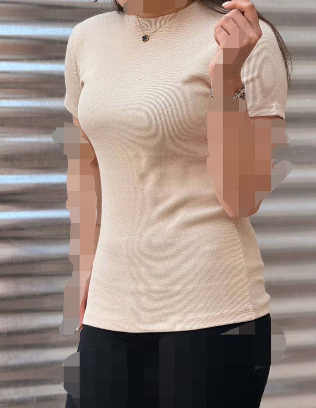 تیشرت کبریتی ساده زنانه قواره آزاد