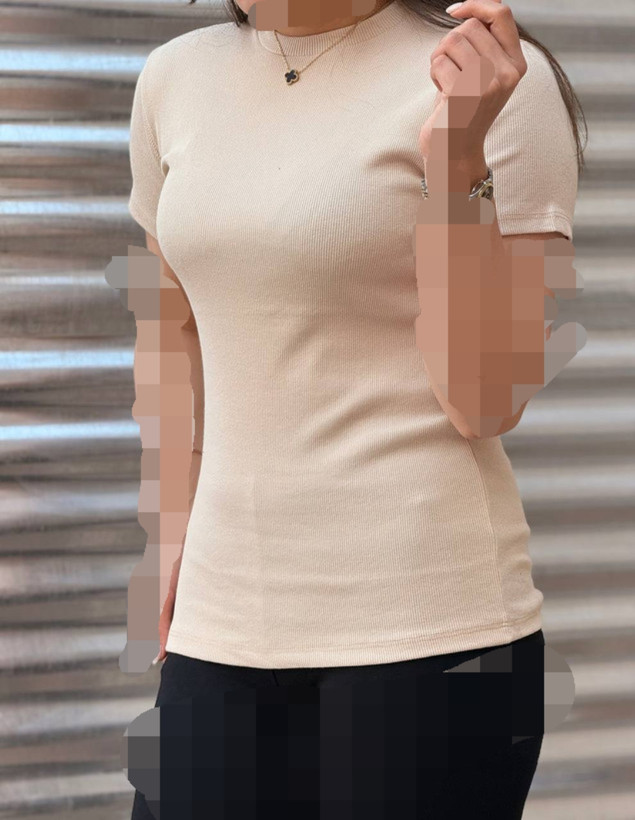 تیشرت کبریتی ساده زنانه قواره آزاد